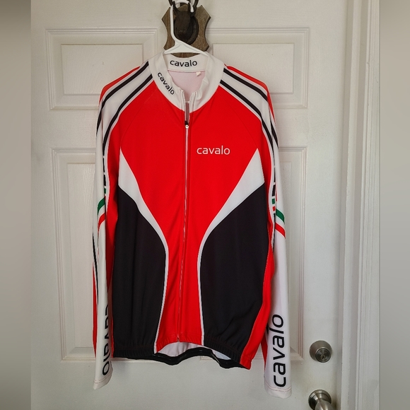 Cavalo Men's Performance Long Sleeve Bicycle Jersey, Size:XXL Color: Red - Picture 5 of 13